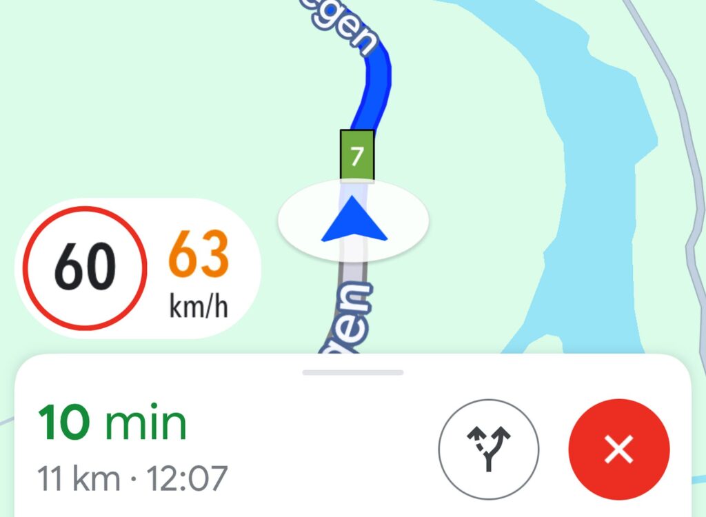 Google Maps prędkościomierz