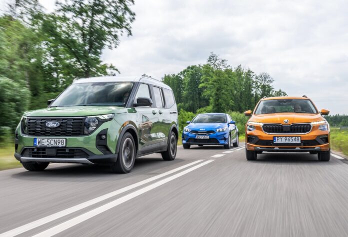 Ford Tourneo Courier Kia Ceed Skoda Kamiq 2024 - test - przód 01